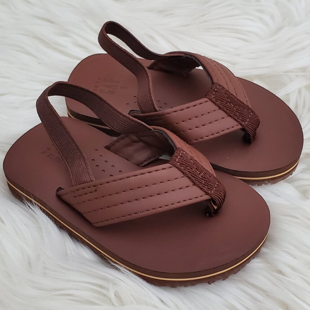 GAP Brown Faux Leather Toddler Sandals SZ 6